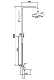 Душевая стойка Shevanik S8036 хром
